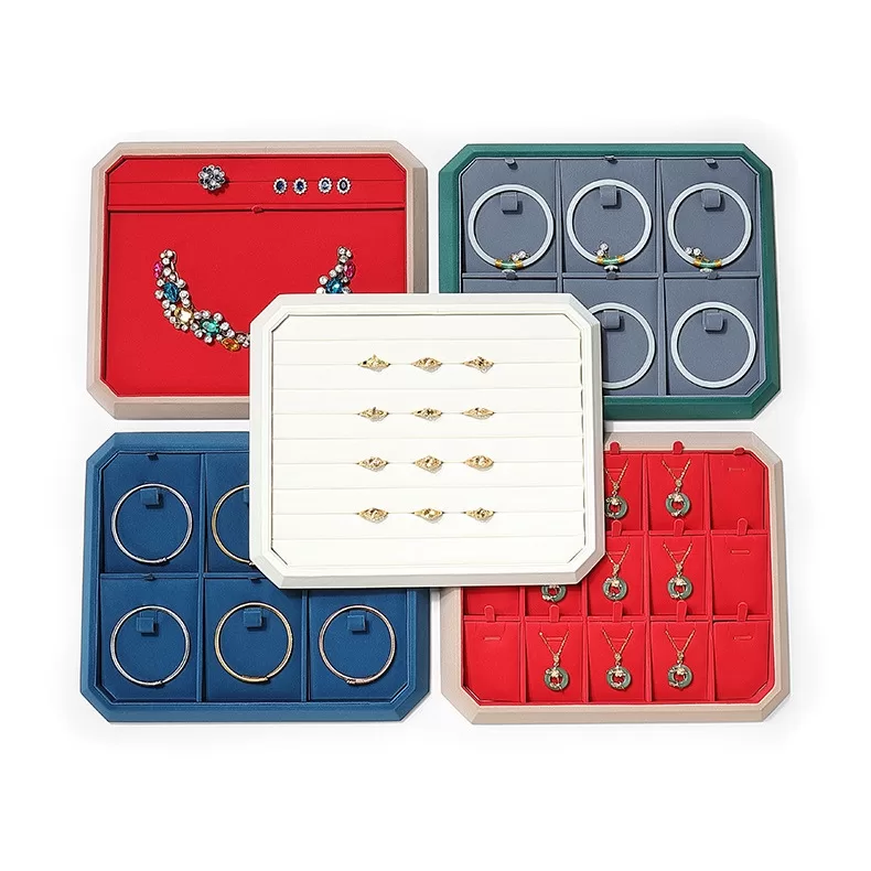 PU Leather Earring and Necklace Display Tray,PU Leather Display Tray for Trade Shows,Customizable PU Leather Jewelry Tray Wholesale,OEM Faux Leather Jewelry Display Tray Supplier
