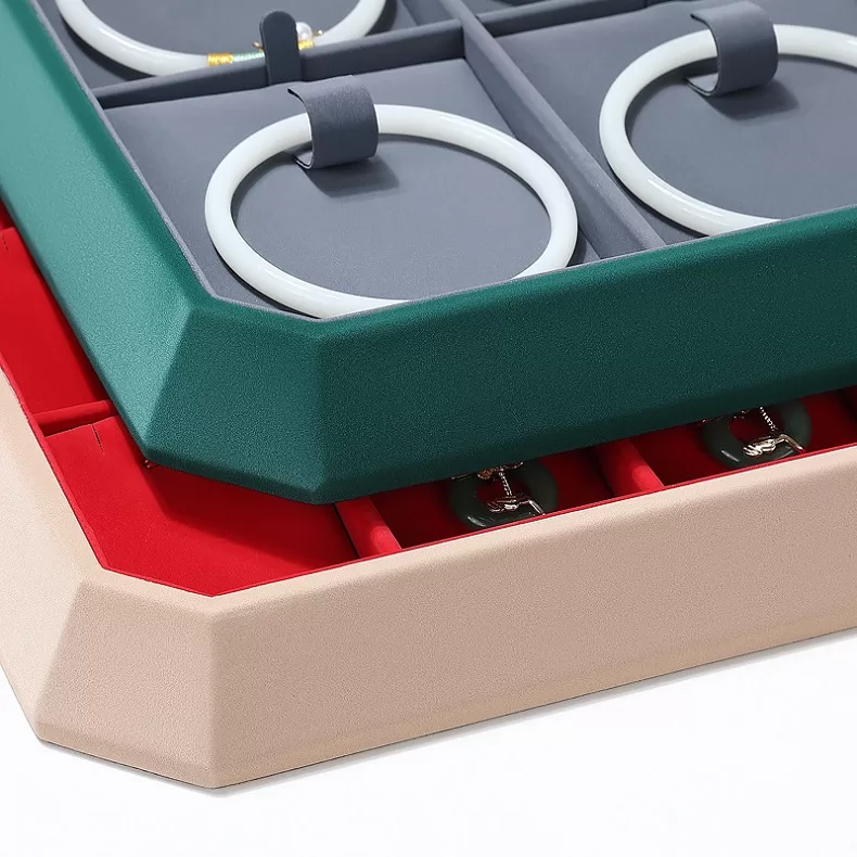 PU Leather Earring and Necklace Display Tray,PU Leather Display Tray for Trade Shows,Customizable PU Leather Jewelry Tray Wholesale,OEM Faux Leather Jewelry Display Tray Supplier