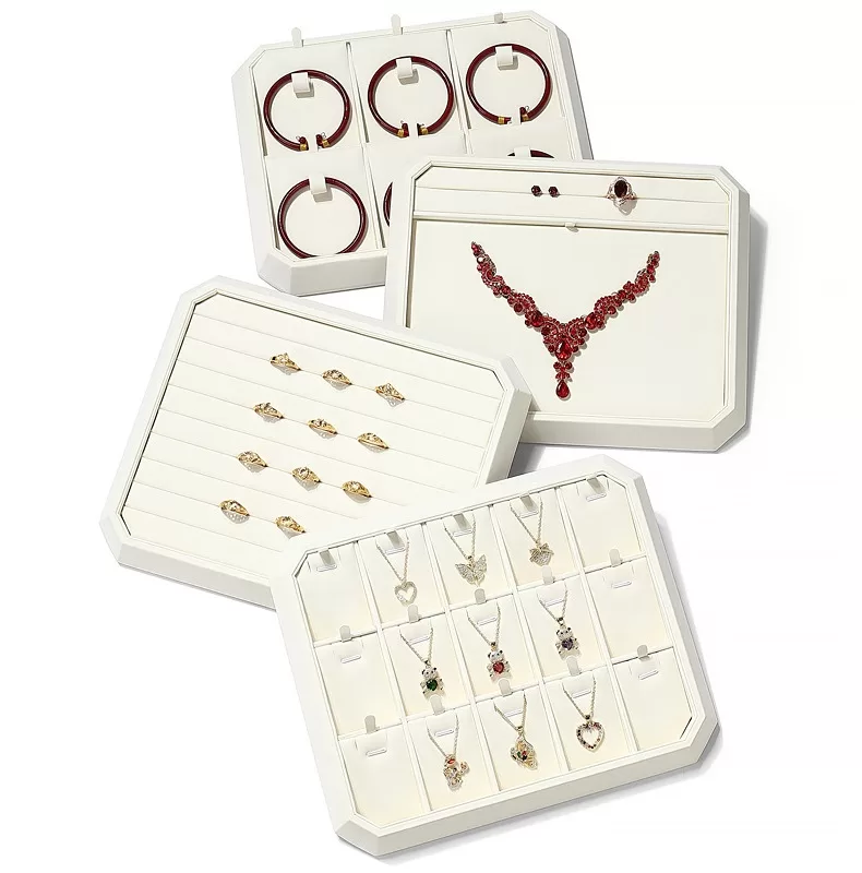 PU Leather Earring and Necklace Display Tray,PU Leather Display Tray for Trade Shows,Customizable PU Leather Jewelry Tray Wholesale,OEM Faux Leather Jewelry Display Tray Supplier