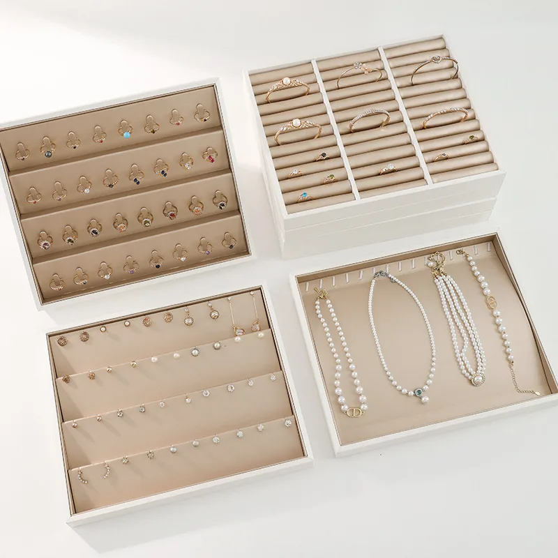 Jewelry display tray with clear acrylic lid for dust protection