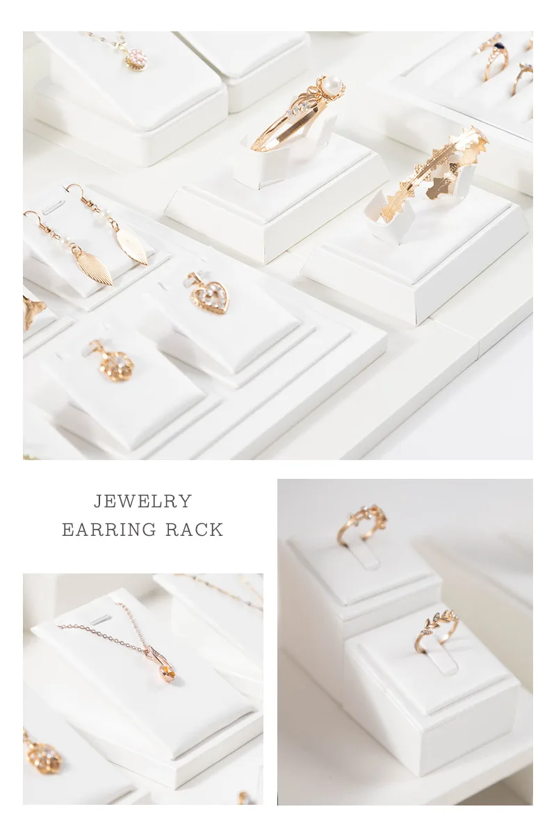 White brushed leather necklace bust mannequin for wedding jewelry