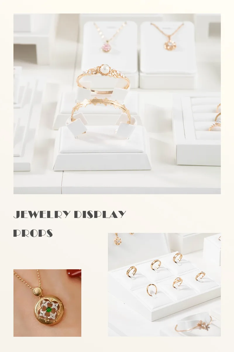 Z-shape white brushed earring display stand medium size